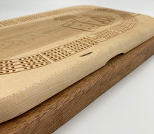 Load image into Gallery viewer, Birdseye Maple & Tornillo Cribbage Board & Set