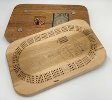 Load image into Gallery viewer, Birdseye Maple & Tornillo Cribbage Board & Set
