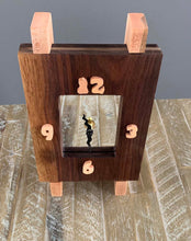 Load image into Gallery viewer, Cherry & Walnut Mirror Easel Clock