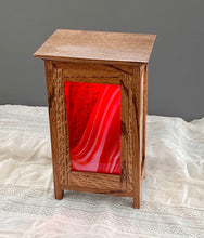 Load image into Gallery viewer, Box Lantern Lamp w/ Crimson Glass
