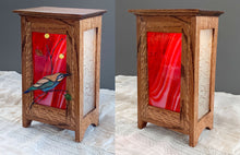 Load image into Gallery viewer, Box Lantern Lamp w/ Crimson Glass