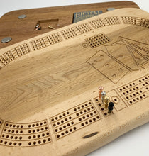 Load image into Gallery viewer, Birdseye Maple &amp; Tornillo Cribbage Board &amp; Set
